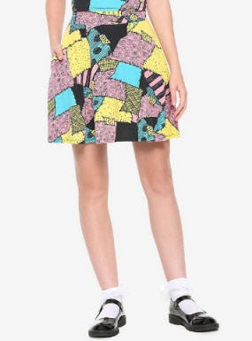 The Nightmare Before Christmas Sally Pattern Skirt from Hot Topic