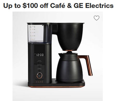 Up to $100 Off Café & GE Electrics from Crate & Barrel