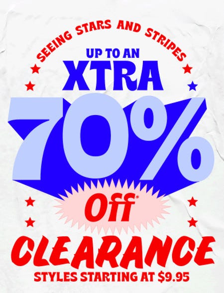 Up to an Extra 70% Off Clearance