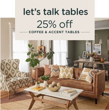 25% Off Coffee & Accent Tables from Kirkland's Home