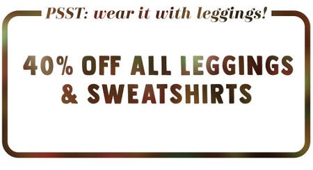 40% Off All Leggings and Sweatshirts from Aerie