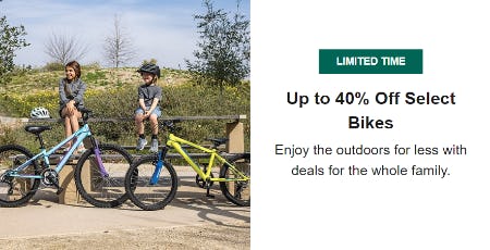 Up to 40% Off Select Bikes