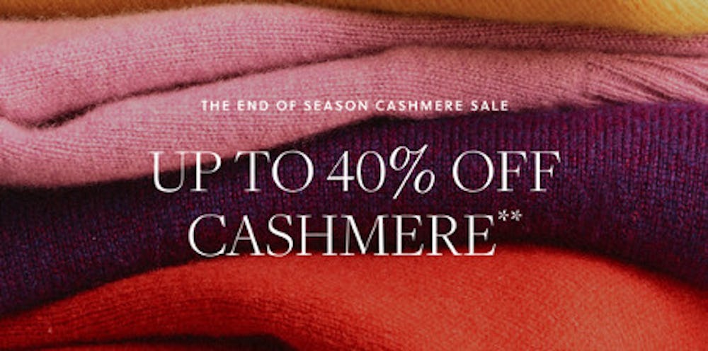 Up to 40% off Cashmere