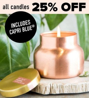 All Candles 25% Off from francesca's