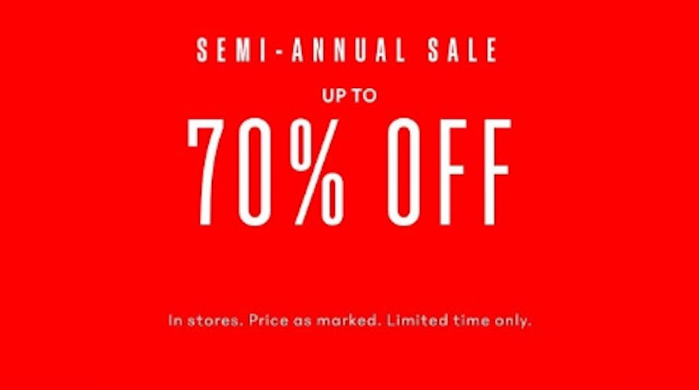 Semi-Annual Sale Up to 70% Off