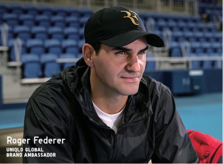 New Roger Federer T-Shirt and Cap from Uniqlo