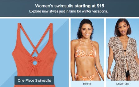 Women's Swimsuits Starting at $15 from Target