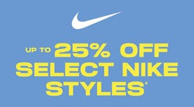 Up to 25% Off Select Nike Styles