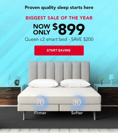 $200 Off Queen c2 Smart Bed from Sleep Number