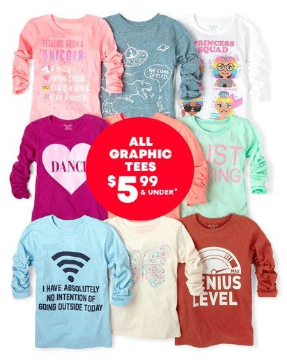 All Graphic Tees $5.99 & Under from The Children's Place
