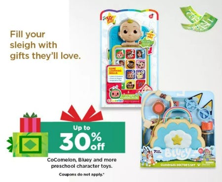 Up to 30% Off CoComelon, Bluey and More Preschool Character Toys from Kohl's