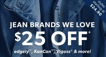 $25 Off edgely, Kancan, Vigoss and More
