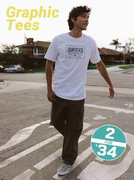 2 For $34 Graphic Tees from Tillys