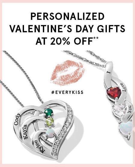 20% Off Personalized Valentine's Day Gifts