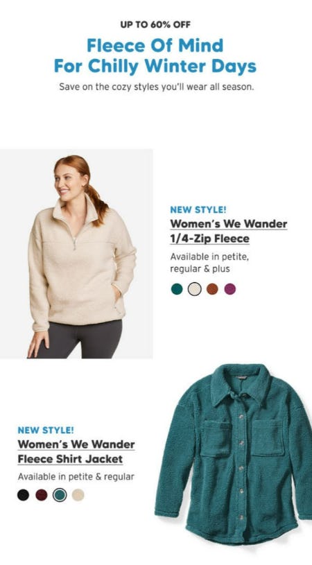 Up to 60% Off Cozy Fleece from Eddie Bauer