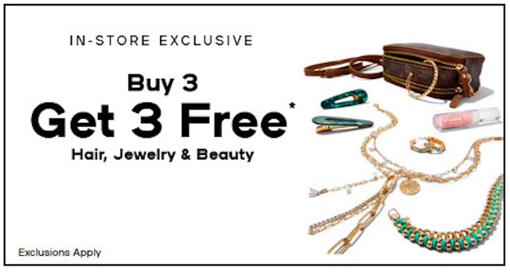 Buy 3, Get 3 Free Hair, Jewelry and Beauty