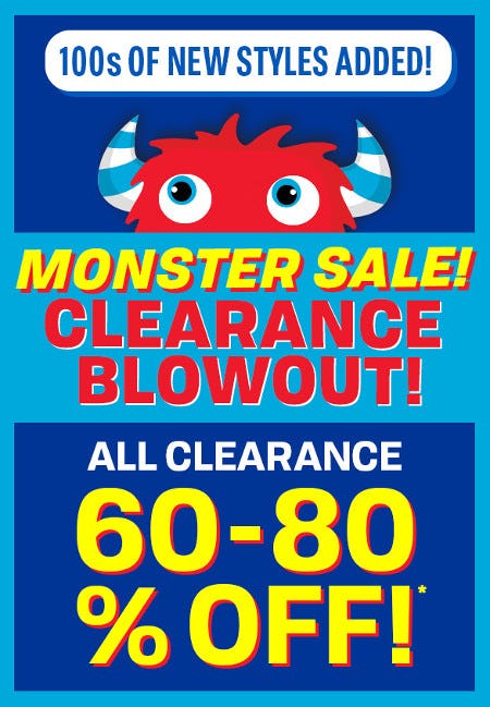 Monster Sale Clearance Blowout: All Clearance 60-80% Off from The Children's Place