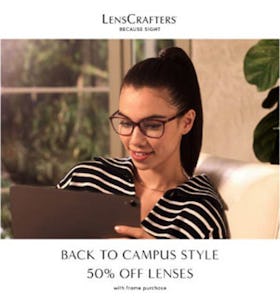 50% OFF LENSES with frame purchase