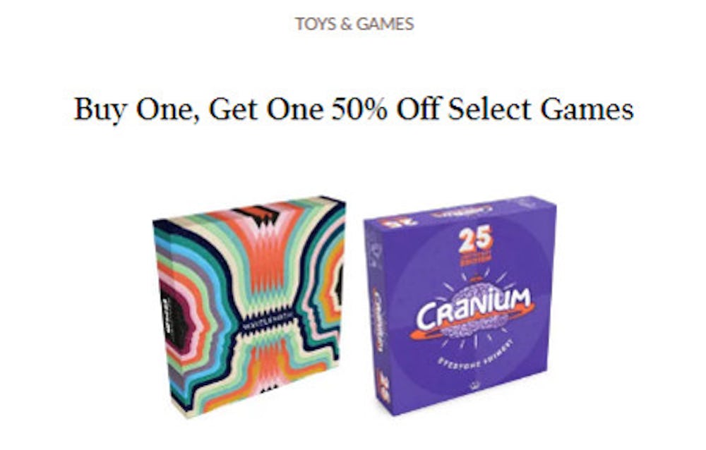Buy One, Get One 50% Off Select Games
