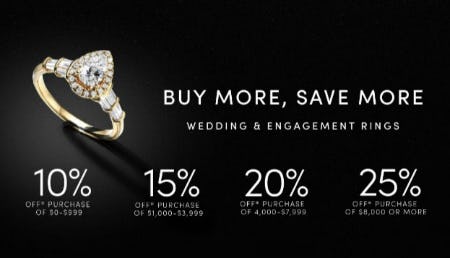 Buy More, Save More Wedding & Engagement Rings from Jared Galleria of Jewelry