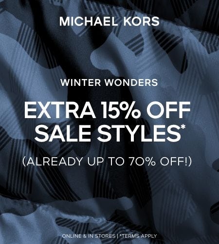 ENJOY AN EXTRA 15% OFF SALE STYLES* from Michael Kors