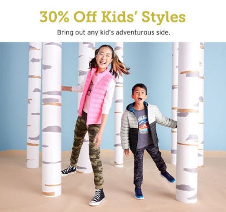 30% Off Kids' Styles from Eddie Bauer