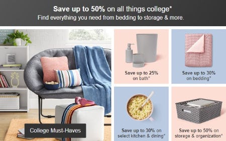Save Up to 50% on All Things College from Target