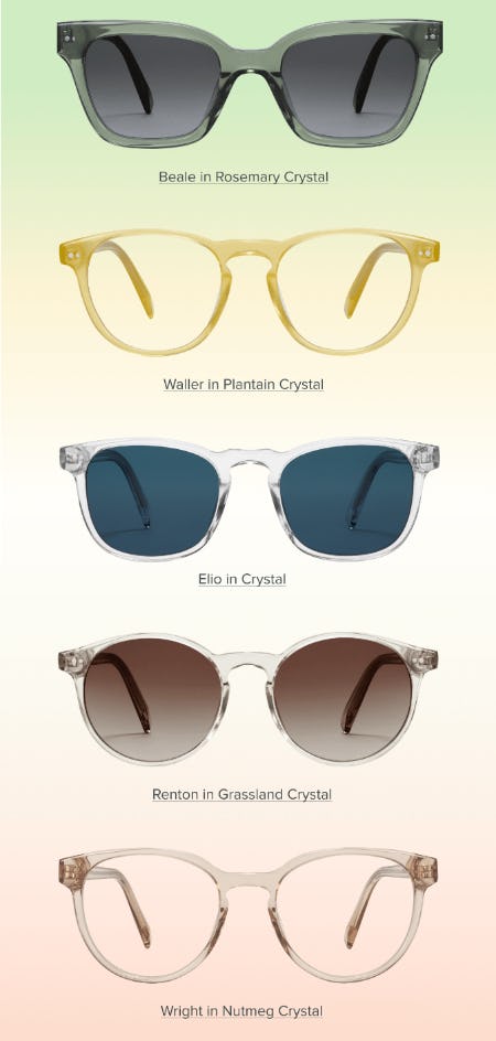 A Slate of Summery Crystals from Warby Parker