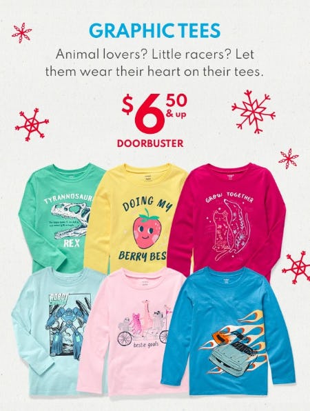 Graphic Tees $6.50 & Up Doorbuster from Carter's