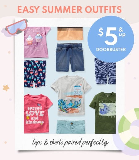 Easy Summer Outfits $5 & Up Doorbuster from Carter's