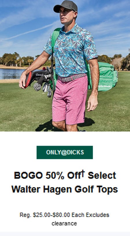 BOGO 50% Off Select Walter Hagen Golf Tops from Dick's House of Sport