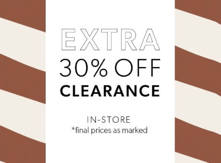 Extra 30% Off Clearance