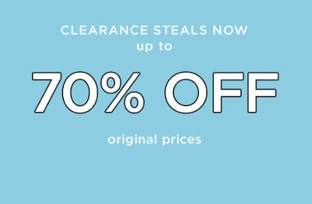 Clearance Steals Now Up to 70% off Original Prices