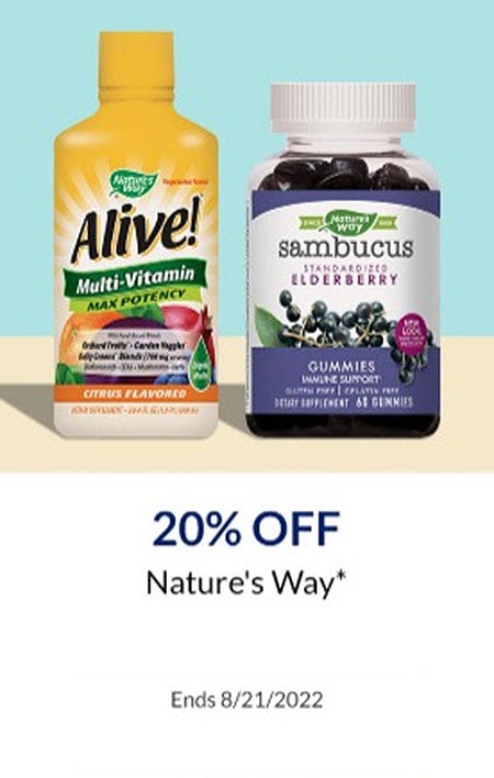 20% Off Nature's Way from The Vitamin Shoppe