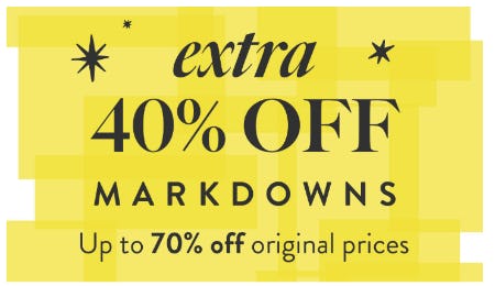 Extra 40% Off Markdowns