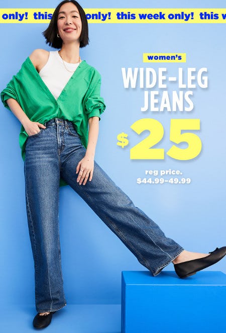 $25 Women's Wide-Leg Jeans from Old Navy