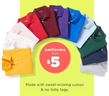 Uniforms From $5 from Old Navy