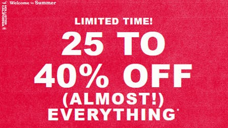 25 to 40% Off (Almost) Everything from Hollister Co.