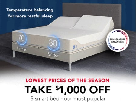 $1,000 Off i8 Smart Bed from Sleep Number
