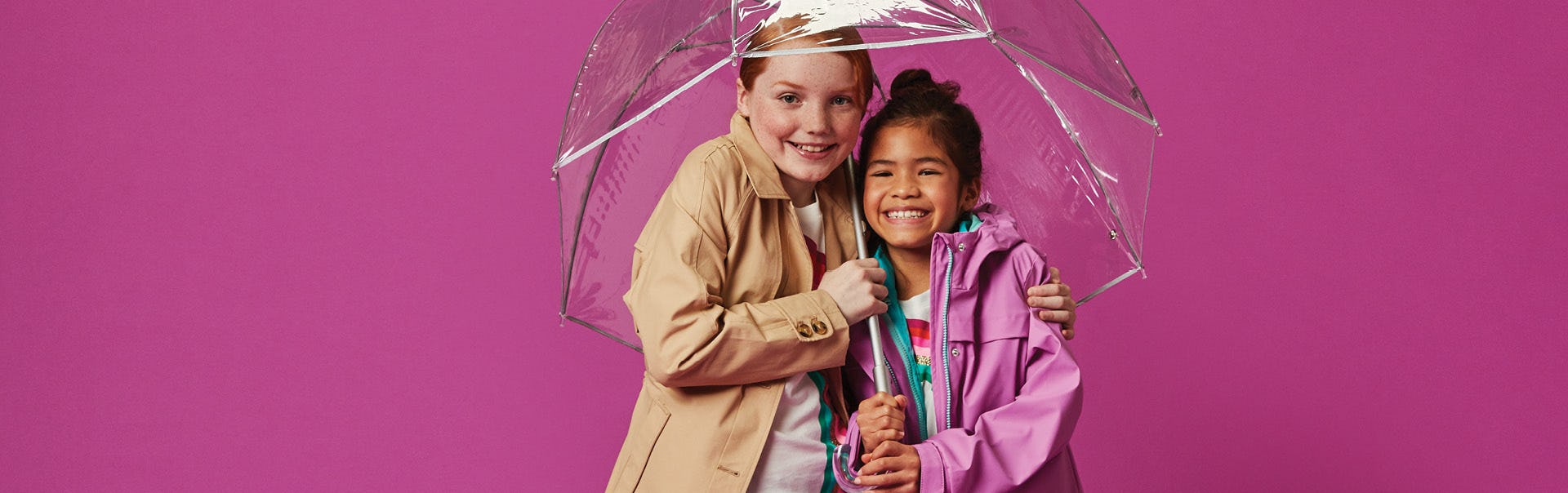 Two girls with umbrella