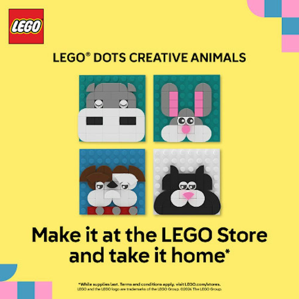 Build a LEGO® DOTS Creative Animals and take it home with you!