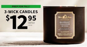 3-Wick Candles $12.95