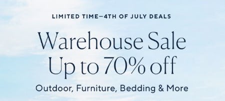 Warehouse Sale Up to 70% Off from Pottery Barn