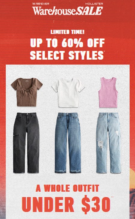Up to 60% Off Select Styles from Hollister California