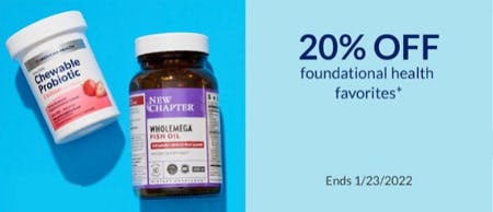 20% Off Foundational Health Favorites