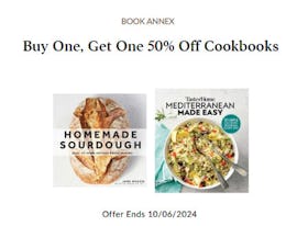 Buy One, Get One 50% off Cookbooks