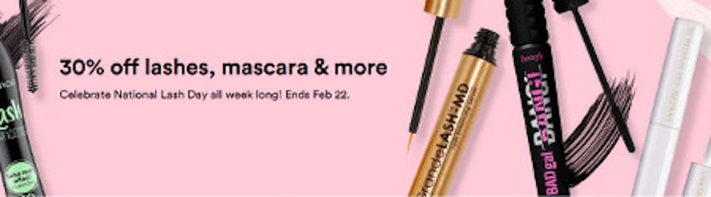 30% off Lashes, Mascara and More