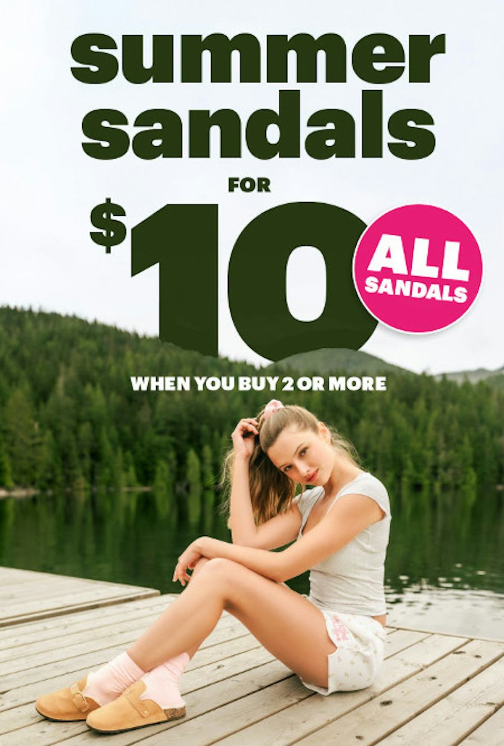 Summer Sandals for $10 When You Buy 2 or More