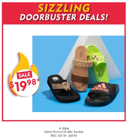 $19.98 Select Women's & Girls' Sandals from Shoe Carnival
