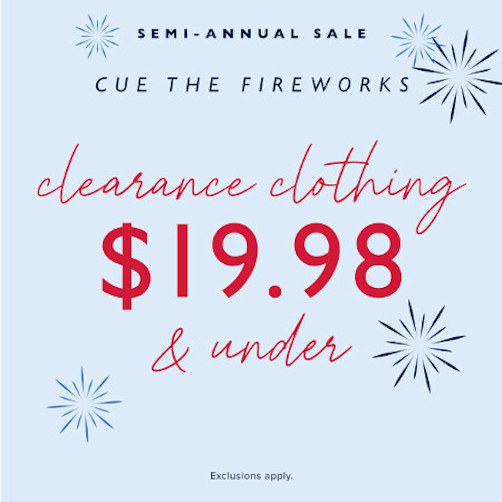 Clearance Clothing $19.98 and Under